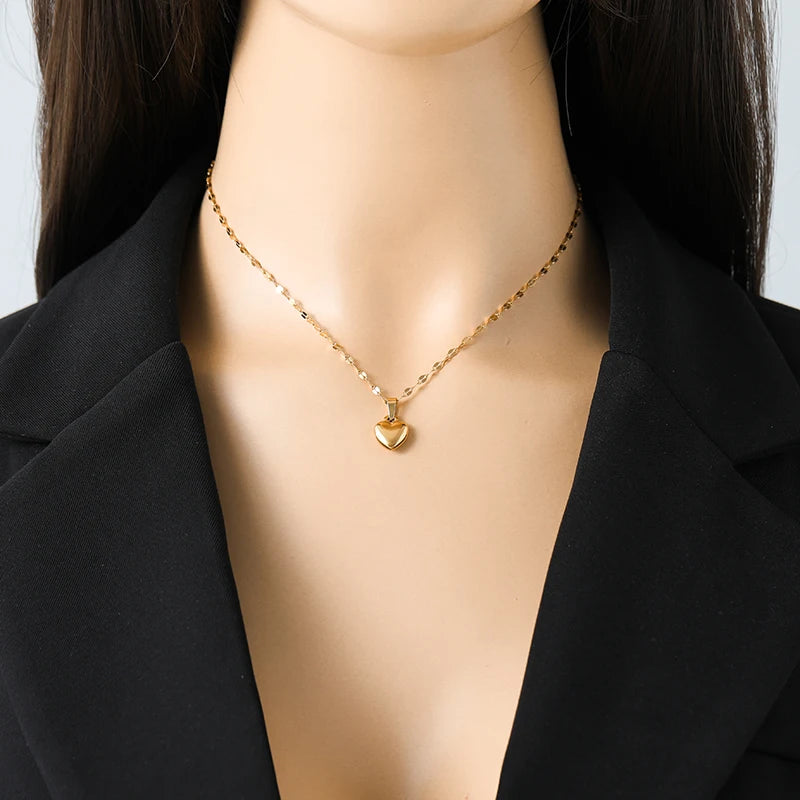 Conjunto Coração Amor – Banhado em Ouro 18K